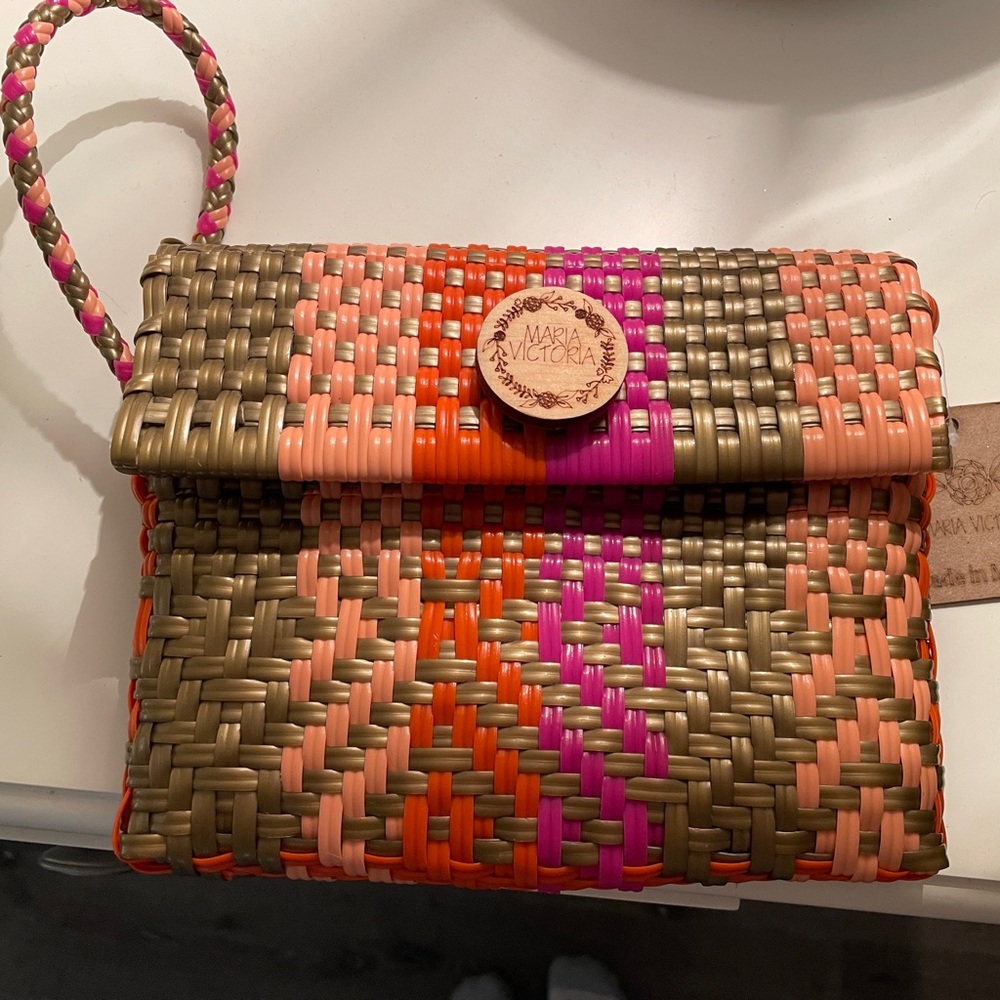 Maria Victoria woven clutch, new with tags, never used